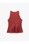 X Selected by Melis Ağazat - Sleeveless Halter Neck Peplum Blouse - 4