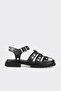 Black Leather Women's Casual Shoes
