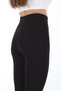Women's Black High Waist Slimming Below Knee Capri Leggings - 6