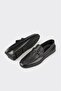 Black Leather Men's Casual Shoes - 3