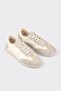 Beige Leather Women's Sports Shoes - 2