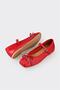 Red Leather Women's Casual Shoes - 3