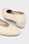 Beige Leather Women's Heeled Shoes - 4