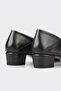 Black Leather Women's Heeled Shoes - 4
