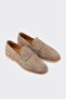 Beige Leather Men's Casual Shoes - 2