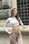 Mink High Waist Sweatpants with Elastic Waist and Slits - 3
