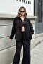 Black Linen Blended Oversize Shirt - 5