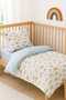 Cotton Baby/Child 70X120 Park Crib Pillow Sheet Quilt Blue Rainbow Blue (with Quilt)