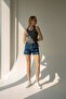 Women's Anthracite Corded T-shirt Halter Neck Knitted Undershirt - 8