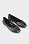 Black Leather Women's Casual Shoes - 2