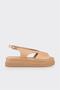 Natural Leather Women's Heeled Sandals