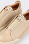 Beige Leather Women's Sports Shoes - 5