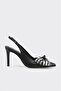 Black Leather Women's Heeled Shoes