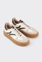 Beige Leather Women's Sports Shoes - 2