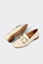 Beige Leather Women's Casual Shoes - 3