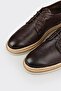 Brown Leather Men's Casual Shoes - 5