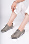 Genuine Leather Gray Women's Leather Ballerinas Dp16-0051 - 3