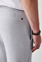 Men's Gray Lace-Up Waist Elastic Cotton Sweatpants A31Y3412 - 7