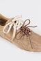 Beige Leather Women's Sports Shoes - 5