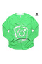 Women's Morgan Long Sleeve O-Neck Printed Thin Combed Cotton T-Shirt Turquoise Green - 2