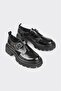 Black Leather Women's Casual Shoes 24Y - 2
