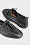 Black Leather Women's Casual Shoes - 5
