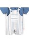 Summer Woven Thin Fabric Salopet Short Sleeve T-Shirt Button Detailed 6-24 Months Baby Boy Suit - 5