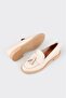 Beige Leather Women's Loafer - 3