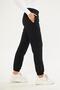 Black Women's Rubber Leg Jogger Hooded Sweatpants - Karmena