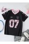 Vintage V-Neck 07 Ribbon Printed Oversize 2-Piece T-Shirt - 3