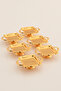 Giallo's Gold Set of 6 Sugar Bowl Turkish Delight Bowl Snack Bowl Coffee Side Presentation Bowl Decorative Square Bowl with Handles - 5