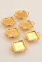 Giallo's Gold Set of 6 Sugar Bowl Turkish Delight Bowl Snack Bowl Coffee Side Presentation Bowl Decorative Square Bowl with Handles - 6