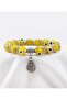 Mustard Color Handmade Glass Evil Eye Beaded Bracelet, Gift Evil Eye Beaded Bracelet