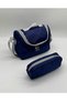 Primary School Bag Set of 3 Unisex Children's Primary School Bag 8010 Gray-Navy Blue - 7