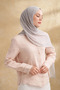 Muslin Leaf Pattern Shawl 3351-311 Silver - 2