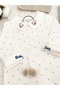Baby Boy Organic Cotton 2-Piece Jumpsuit Set 4 Pieces Natural Teddy Bear Patterned Baby Boy with Hat - 4