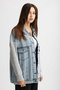 9289 - Comfortable Stylish Women's Denim Jacket with Sleeves Knitwear Detail