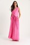 Women's Fuchsia Vest and Pocket Detailed Flared Skirt Set 9294 60281004 - 3