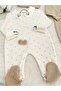 Baby Boy Organic Cotton 2-Piece Jumpsuit Set 4 Pieces Natural Teddy Bear Patterned Baby Boy with Hat - 7