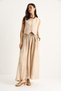 Women's Milk Coffee Vest and Pocket Detailed Flared Skirt Set 9294 60281004 - 4
