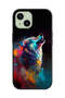 Apple iPhone 15 Plus Protective Case Cover Wolf Colorful Art - 2