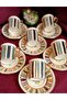 Efes Raduga Porcelain Hand Painted Coffee Cup Set - 5