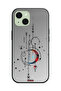 Apple iPhone 15 Plus Protective Case Cover Moon And Arrows Art Pattern - 2