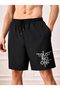 Trust No One Printed Sporty Lycra Black Men's Shorts