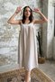 100% Linen Stone Color Salopet Dress Cr1592