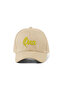 Qua Embroidered Hat – Cream 100% Cotton Gabardine Unisex Model - 2