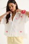 Women's White Süzene Star Embroidered Muslin Shirt 60283426 - 5