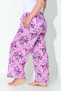 Women's Plus Size Pink Color Floral Print Loose Bottom Home Wear