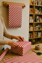 Red White Lop Line Wrapping Paper 10 Pieces 70X100Cm Gift Packaging Gift Paper - 3