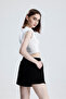 Women's Black Shorts Modal Fabric Soft Textured Stretchy Lycra Lace-Up Double Pocket Shorts - 6